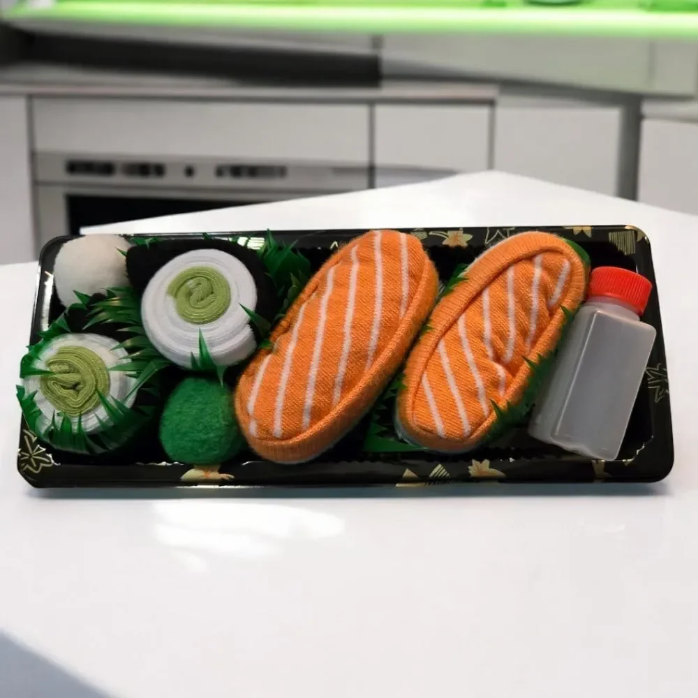 Sushi Socks Gift Box 2 Pair Novelty Foodie Gift Funny Unisex NWT Quirky Creative